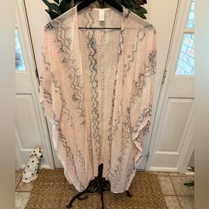 CY Lightweight Snakeskin Print Reptile Print Longline Kaftan Cardigan Kimono SS